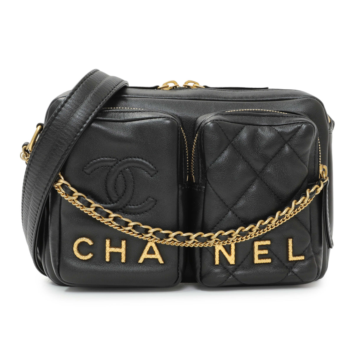 Chanel Black Quilted Calfskin Small Camera Case Handbags Chanel
