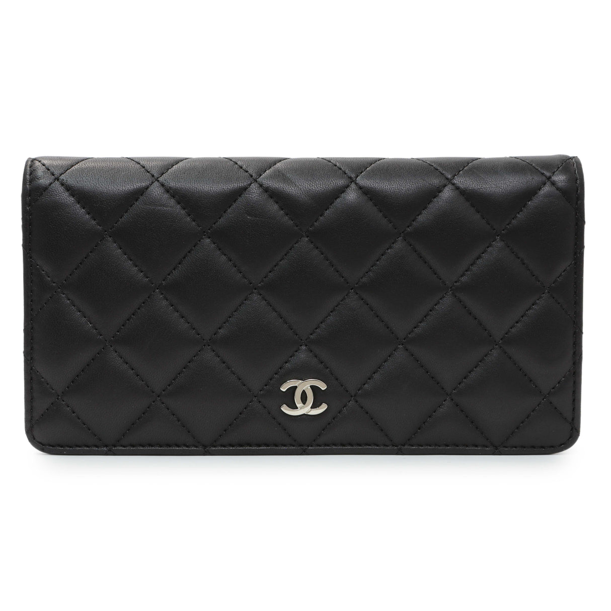 Chanel Lambskin Quilted Yen Wallet Black