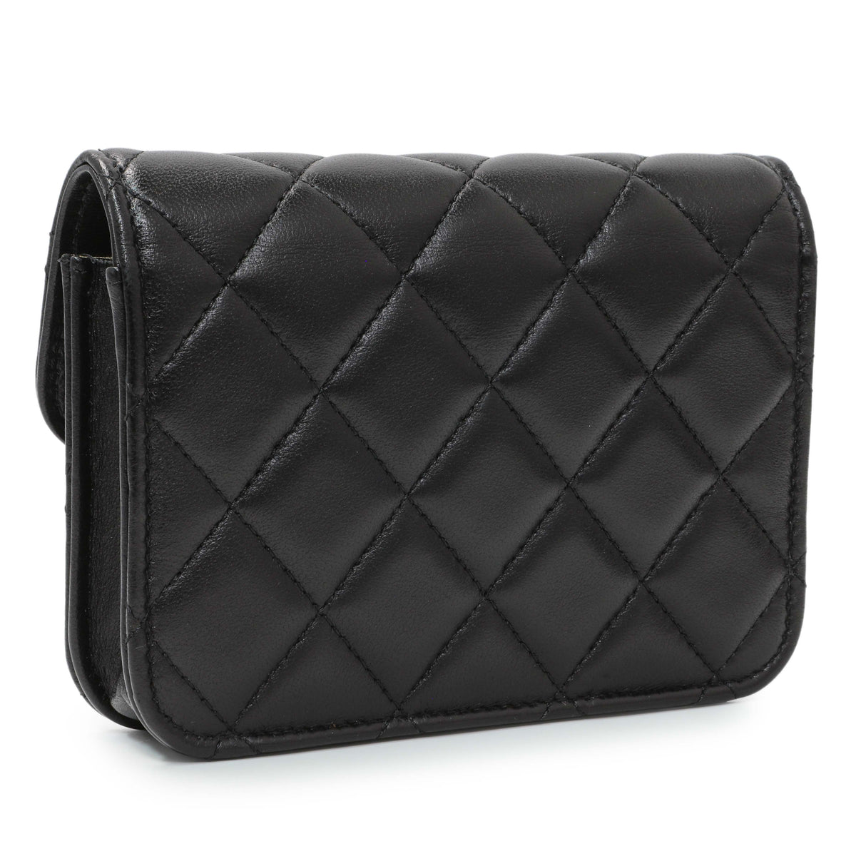 Chanel Black Quilted Lambskin Pearl Crush Clutch With Chain Handbags Chanel