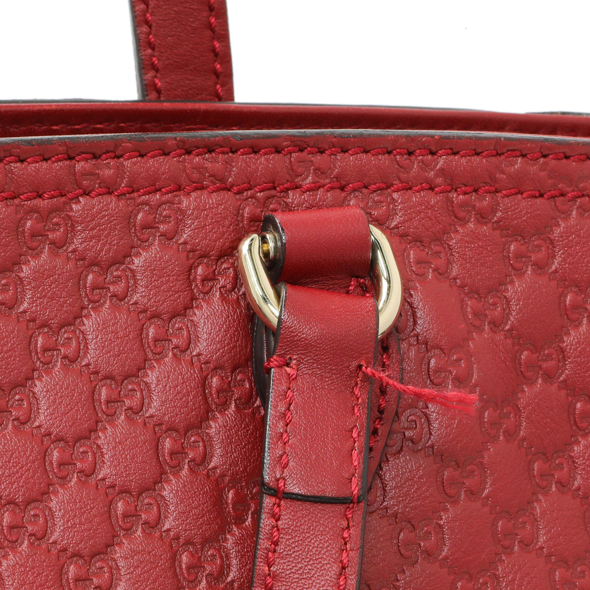 Gucci Red Micro Guccissima Bree Small Top Handle Tote Bag