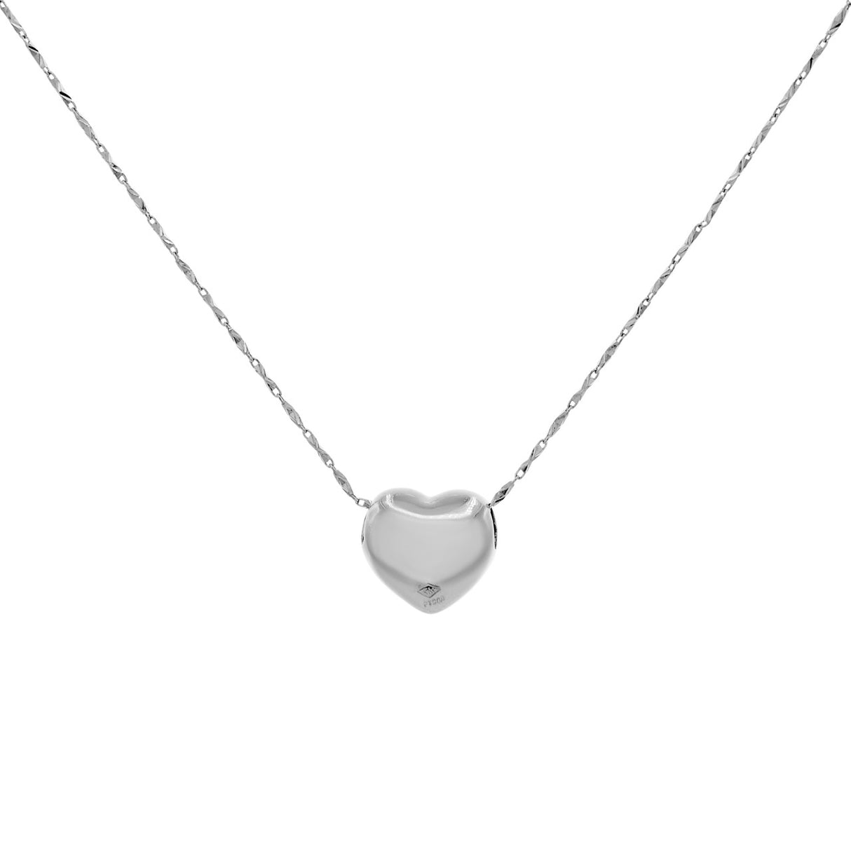 Platinum Puffy Heart Pendant Fine Jewellery Modaselle