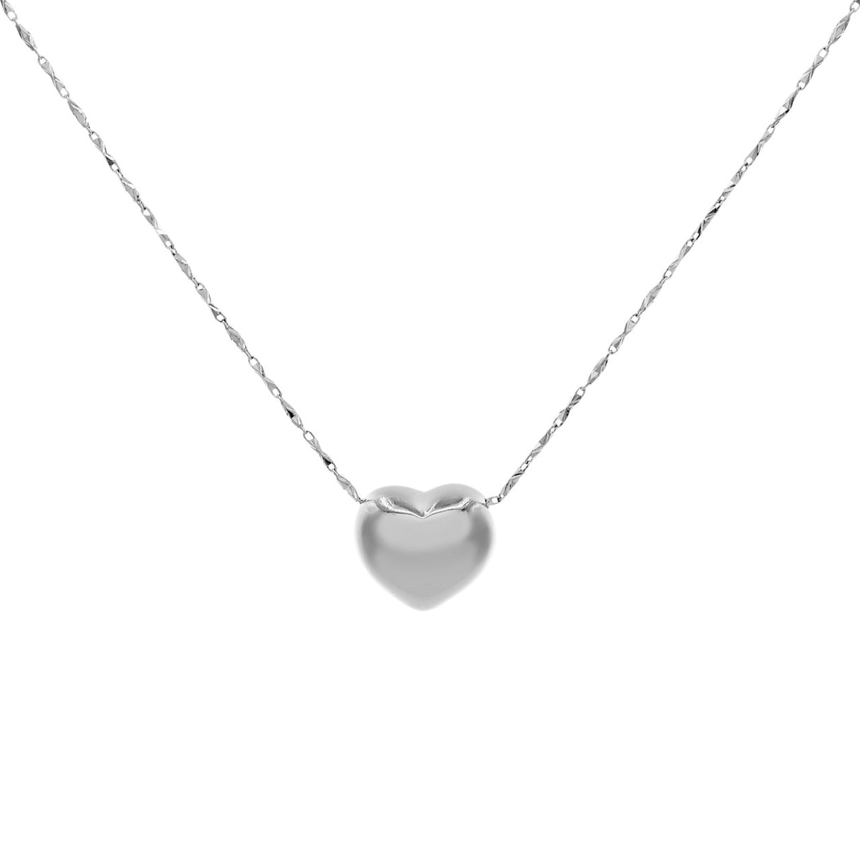 Platinum Puffy Heart Pendant Fine Jewellery Modaselle