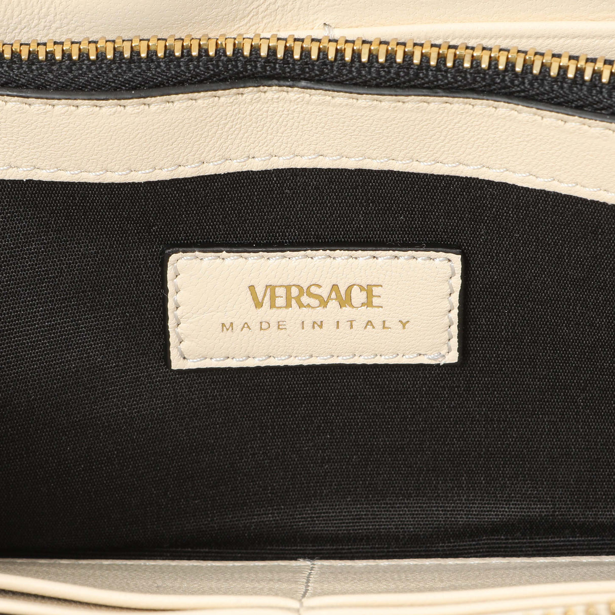 Versace White Nappa Quilted La Medusa Zip Around Wallet Accessories Versace