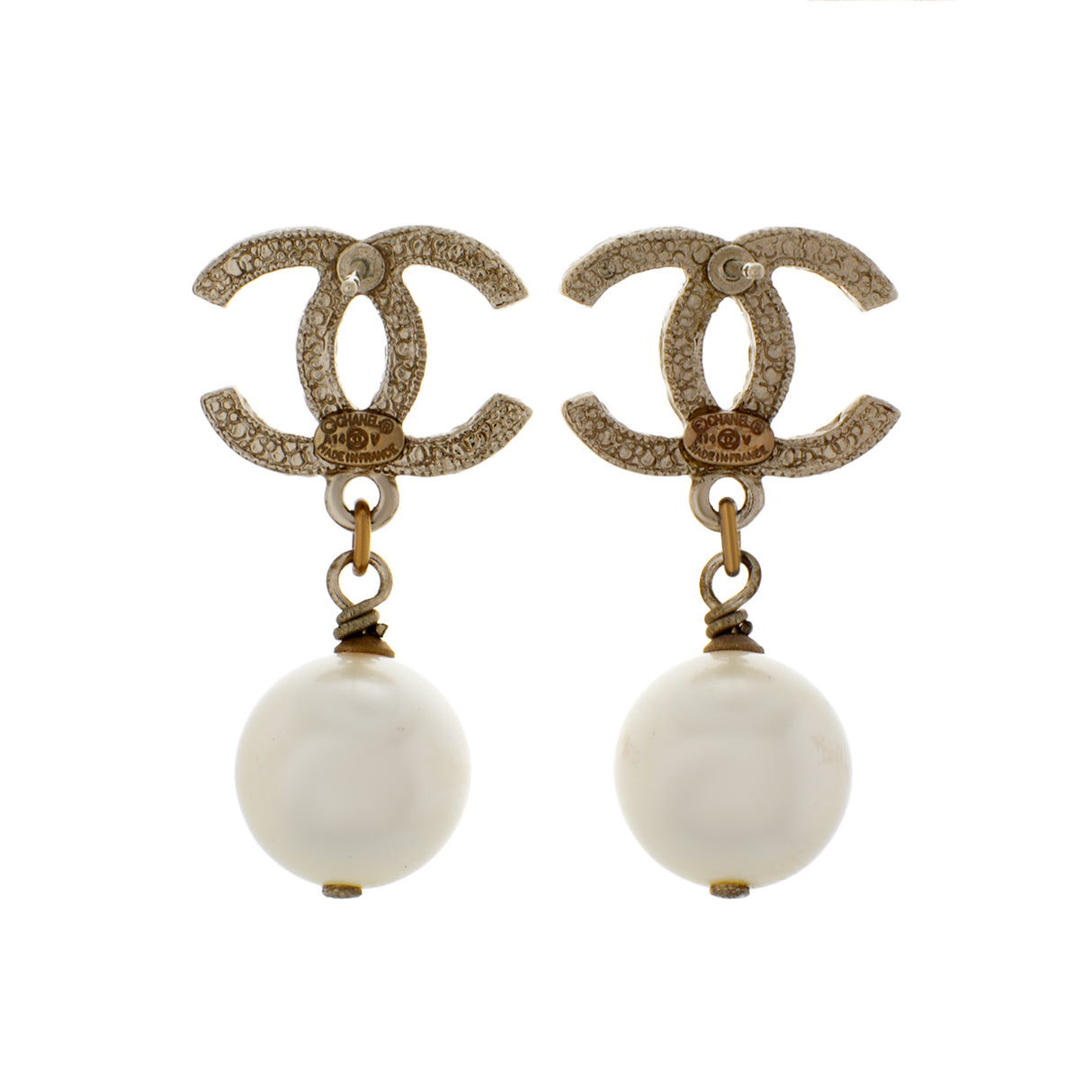 Chanel Pearl Crystal CC Earrings Designer Jewellery Chanel
