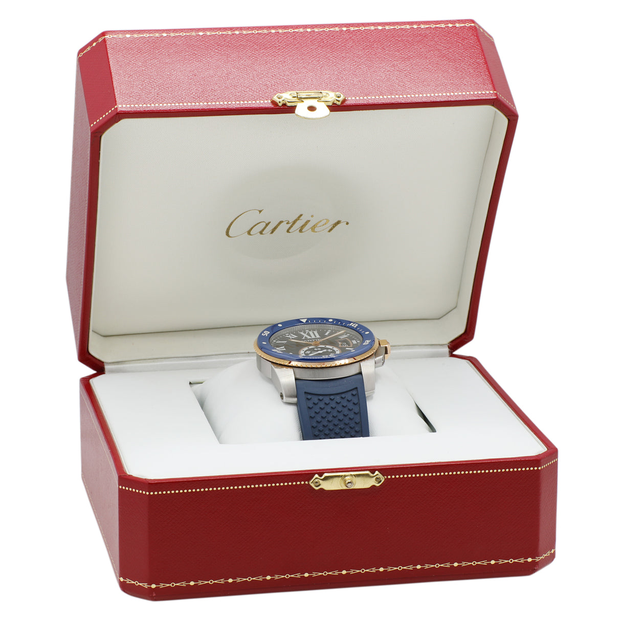 Cartier Stainless Steel 18K Rose Gold Calibre de Cartier Diver W2CA0009 Watches Cartier