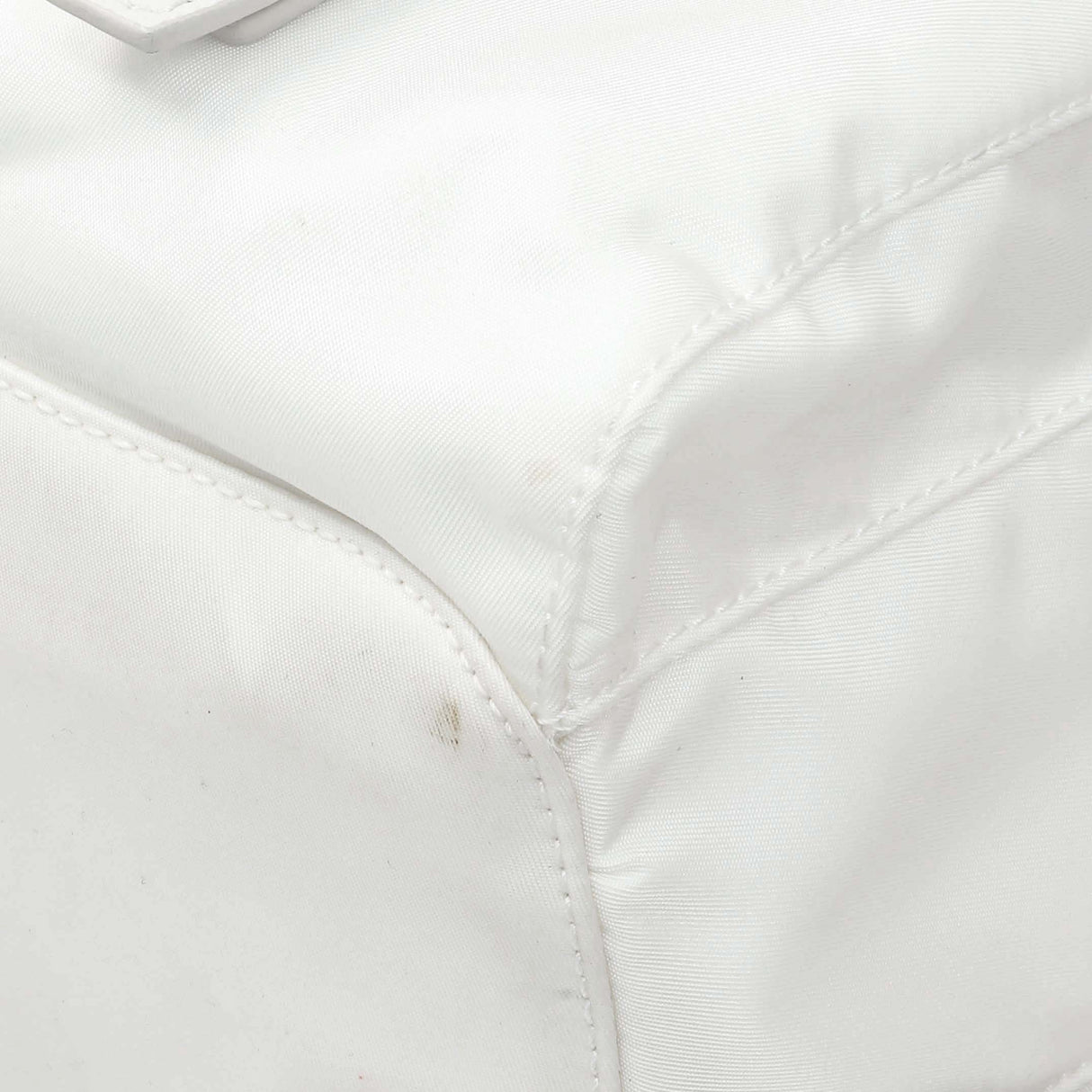 Prada White Re-Nylon Saffiano Medium Backpack with Pouch Handbags Prada