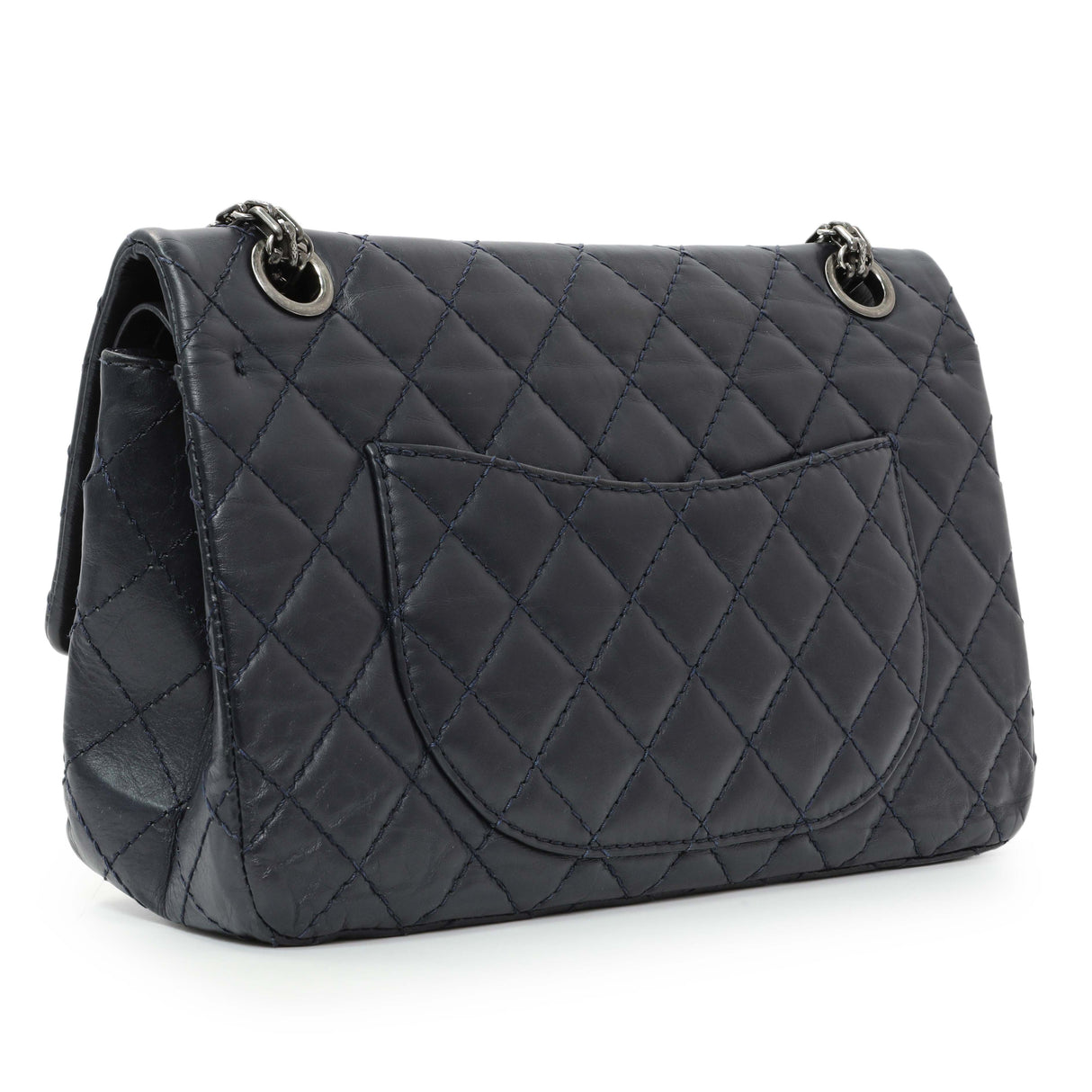 Chanel Navy Quilted Aged Calfskin 2.55 Reissue 225 Flap Handbags Chanel