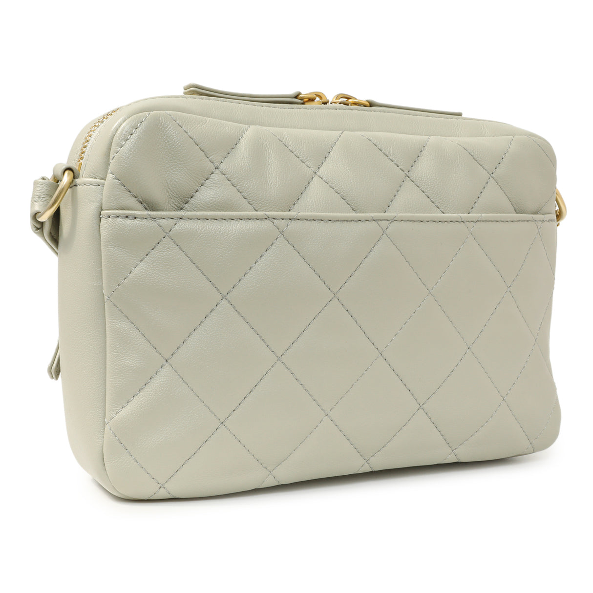 Chanel Grey Quilted Calfskin Small Camera Case Handbags Chanel