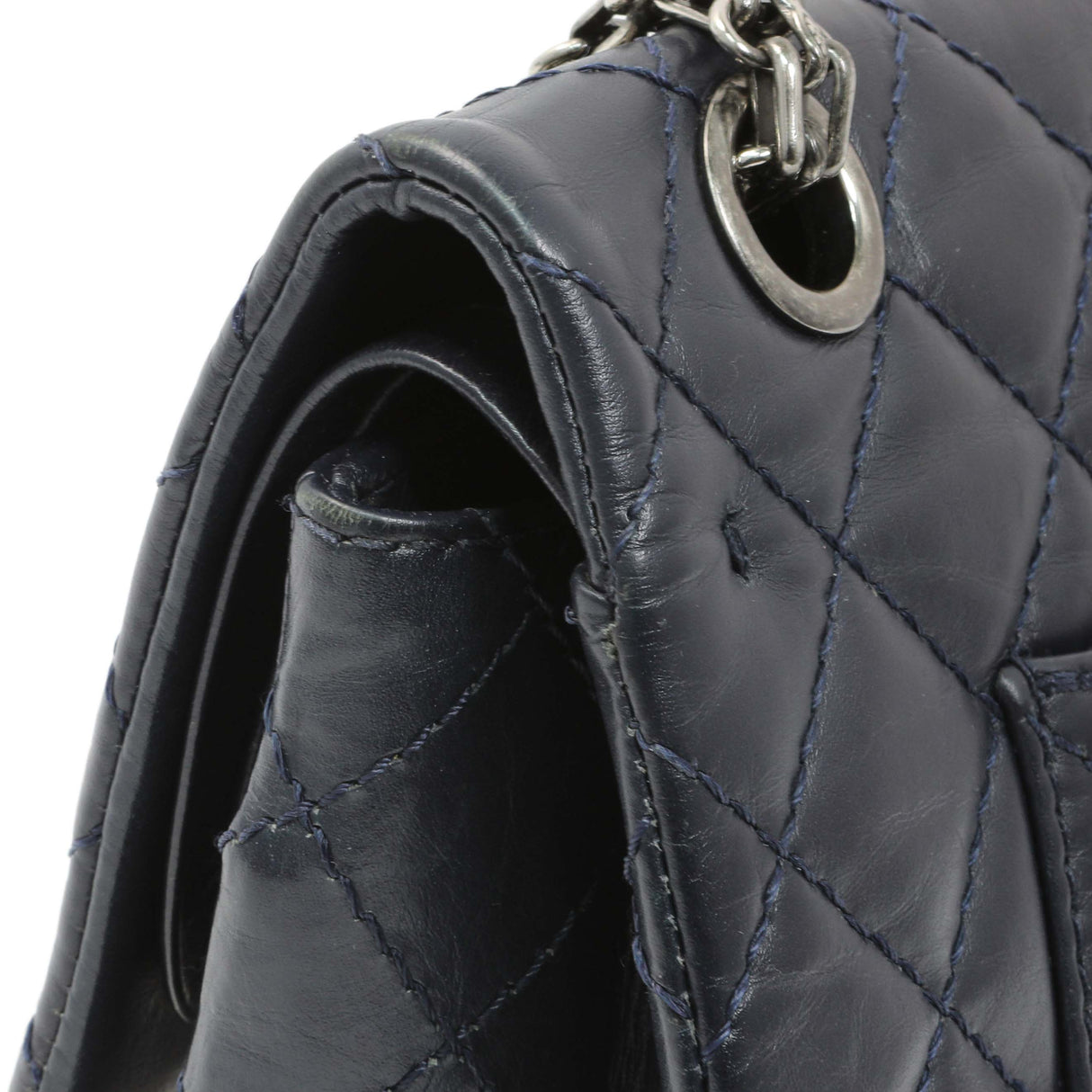 Chanel Navy Quilted Aged Calfskin 2.55 Reissue 225 Flap Handbags Chanel