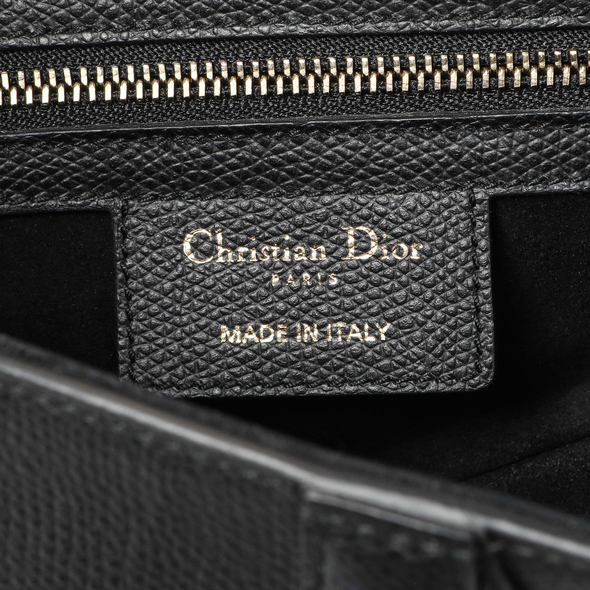 Christian Dior Black Grained Calfskin Saddle Bag Handbags Christian Dior