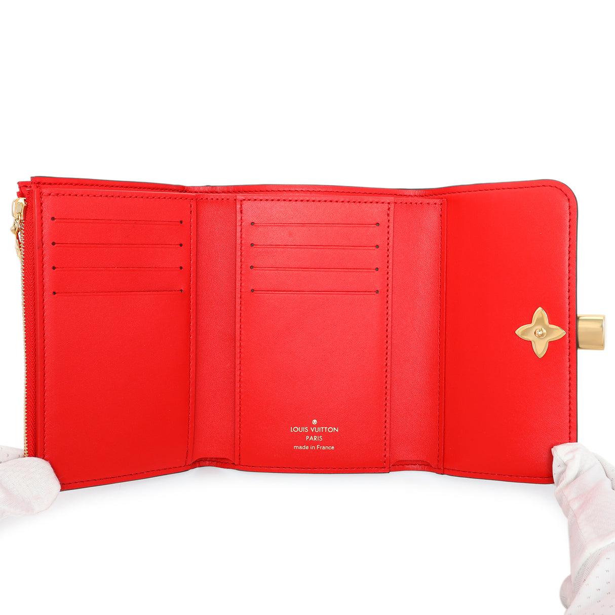 Louis Vuitton Monogram Coquelicot Flower Lock Compact Wallet Accessories Louis Vuitton