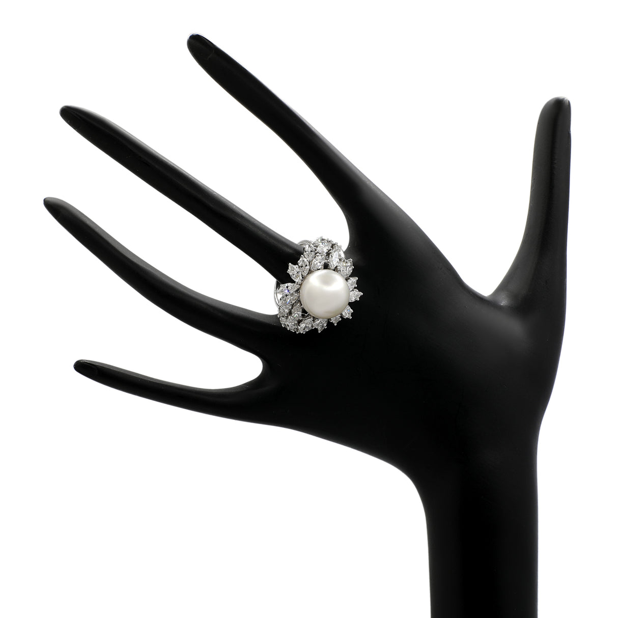 18K White Gold 13.8mm South Sea Pearl Diamond Ring Fine Jewellery Modaselle