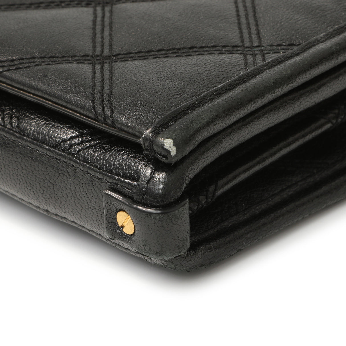 Saint Laurent Black Lambskin Diamond Quilted Becky Chain Wallet Handbags Saint Laurent