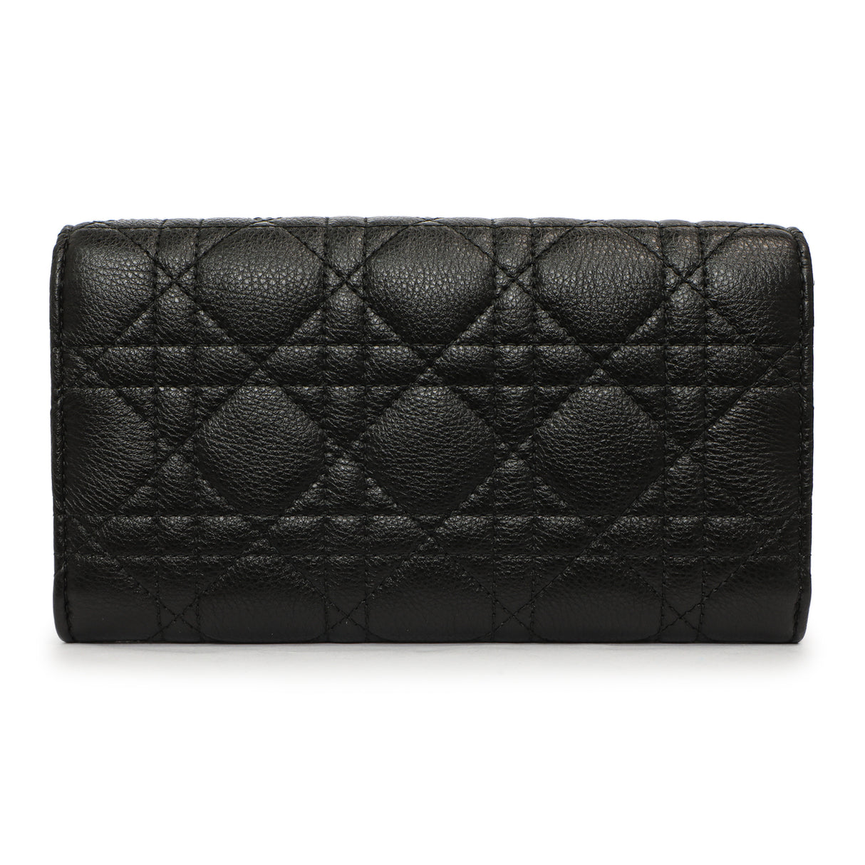 Christian Dior Black Supple Calfskin Cannage Caro Wallet Accessories Christian Dior