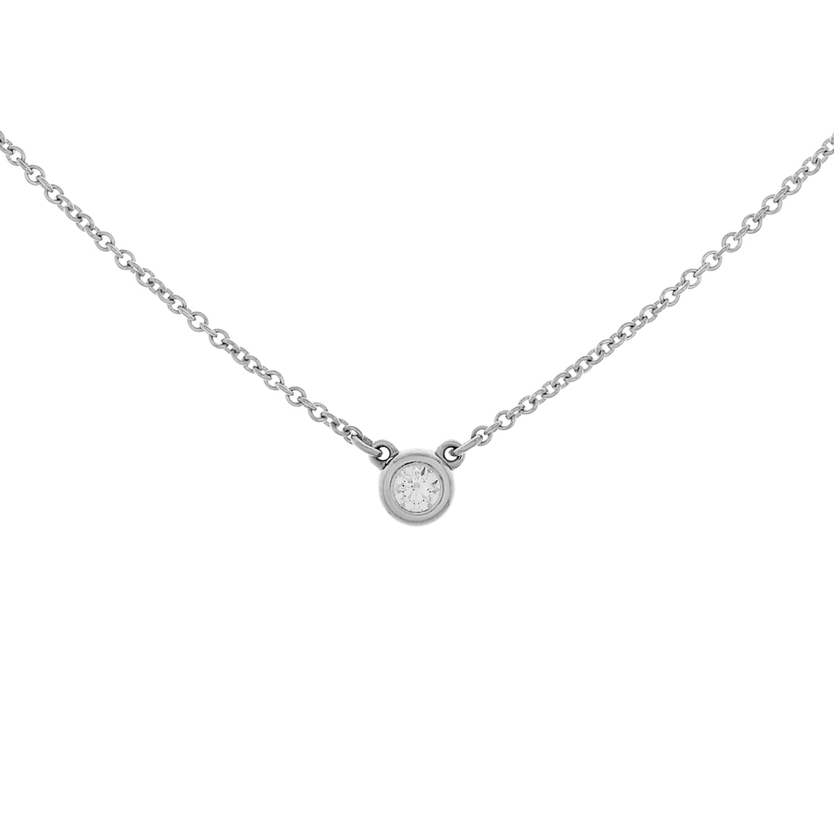 Tiffany & Co. Sterling Silver Diamonds by the Yard Single Diamond Pendant Designer Jewellery Tiffany and Co