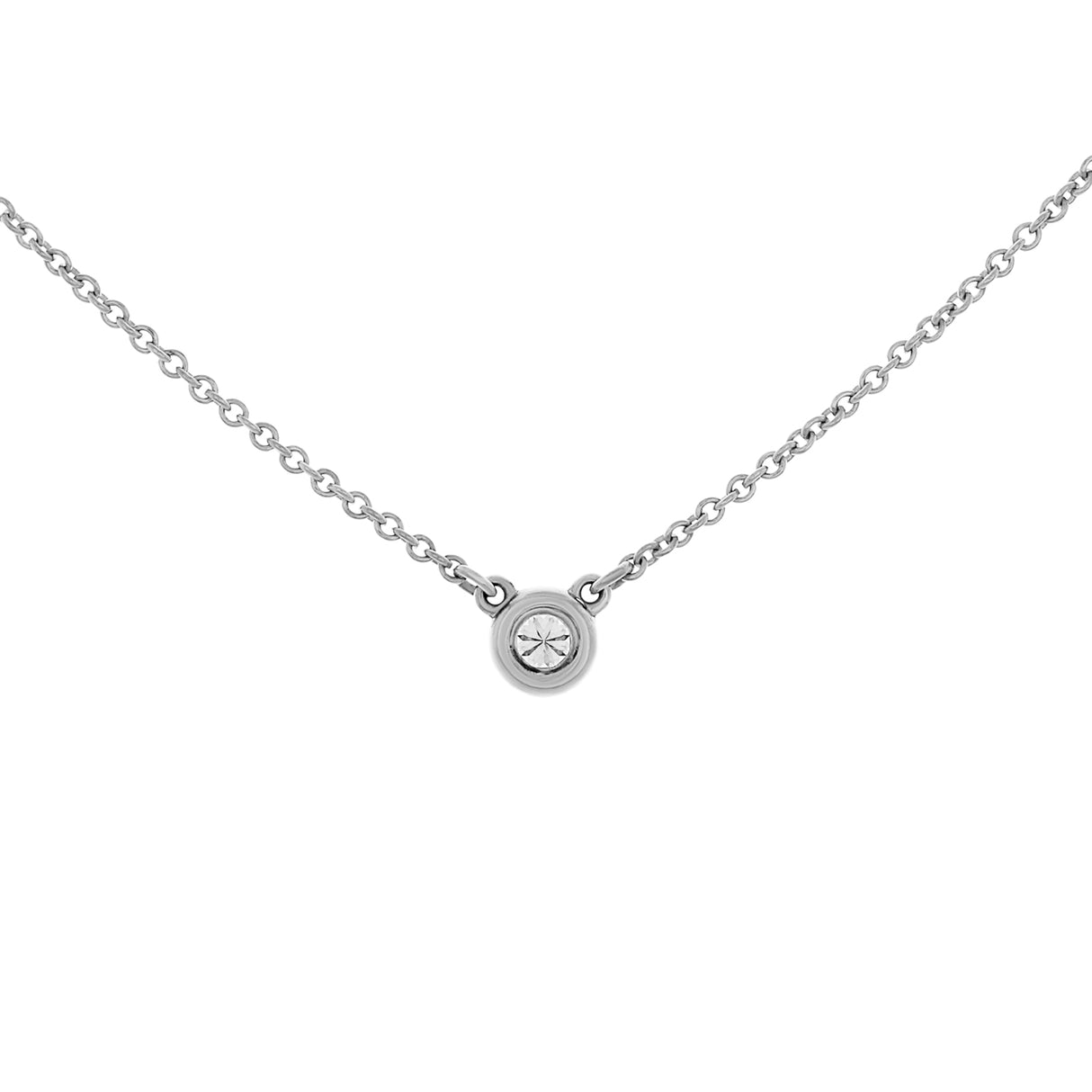 Tiffany & Co. Sterling Silver Diamonds by the Yard Single Diamond Pendant Designer Jewellery Tiffany and Co