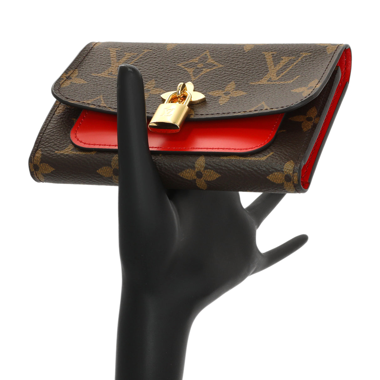 Louis Vuitton Monogram Coquelicot Flower Lock Compact Wallet Accessories Louis Vuitton