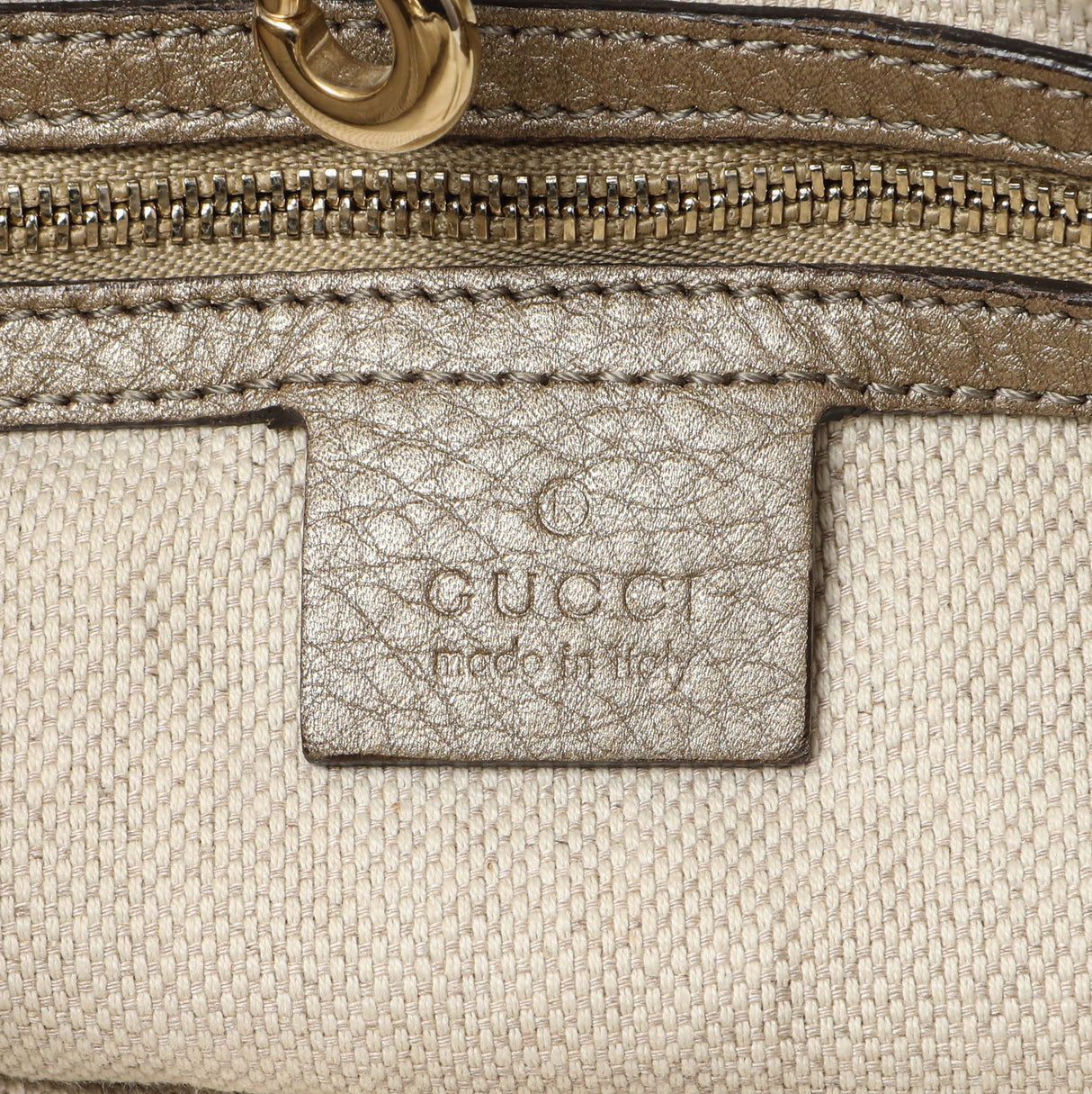 Gucci Gold Pebbled Calfskin Medium Soho Chain Shoulder Bag Handbags Gucci