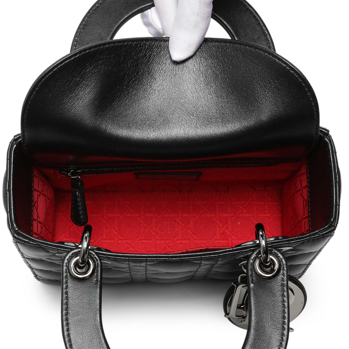 Christian Dior Black Lambskin Cannage Small My ABCDior Lady Dior Handbags Christian Dior