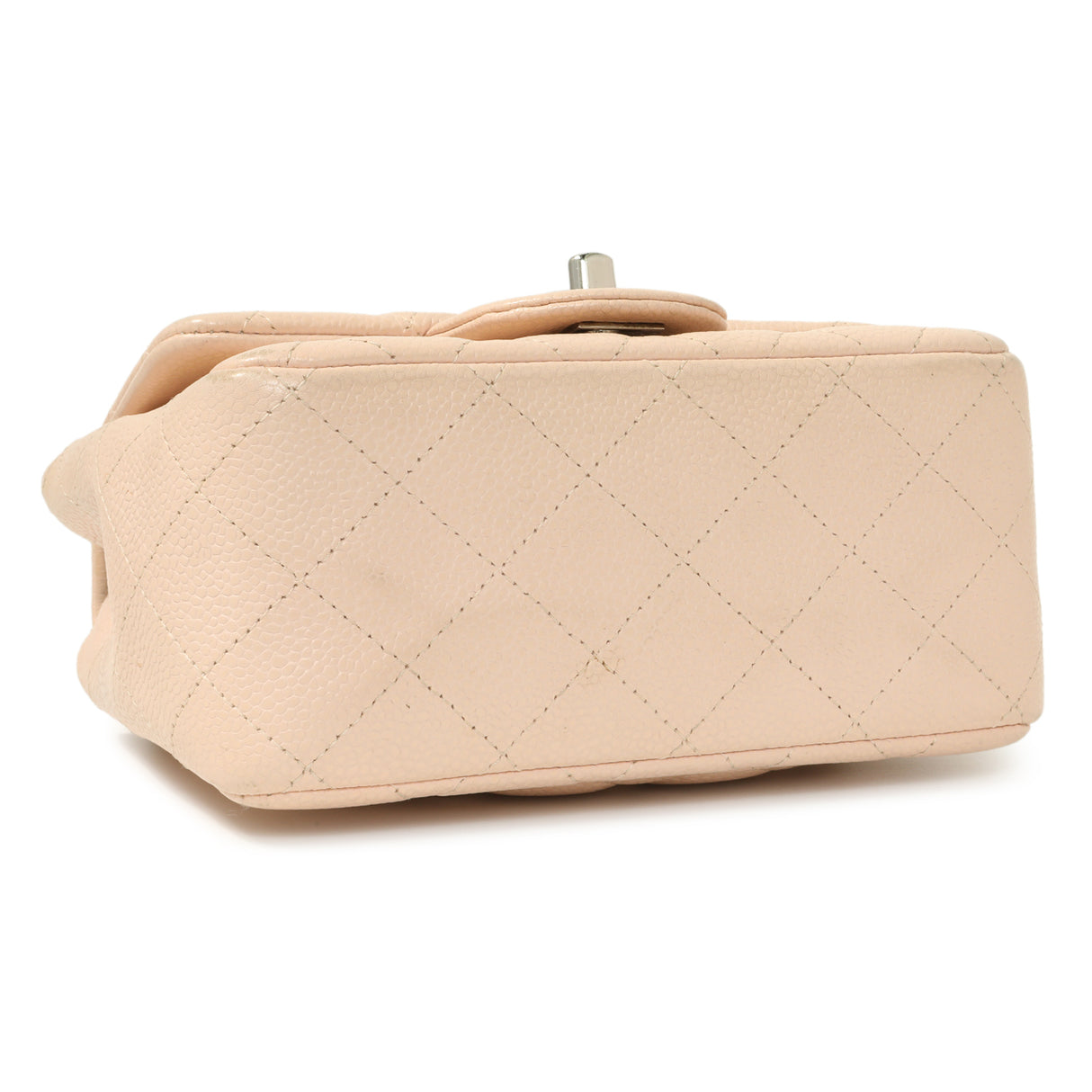 Chanel Light Pink Quilted Caviar Mini Square Flap Handbags Chanel