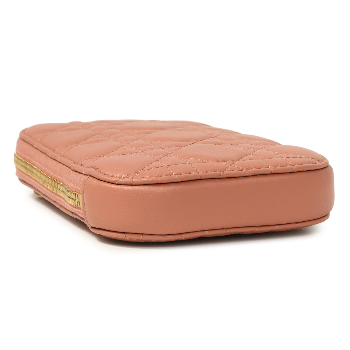 Christian Dior Deep Nude Lambskin Cannage Lady Dior Phone Holder Handbags Christian Dior