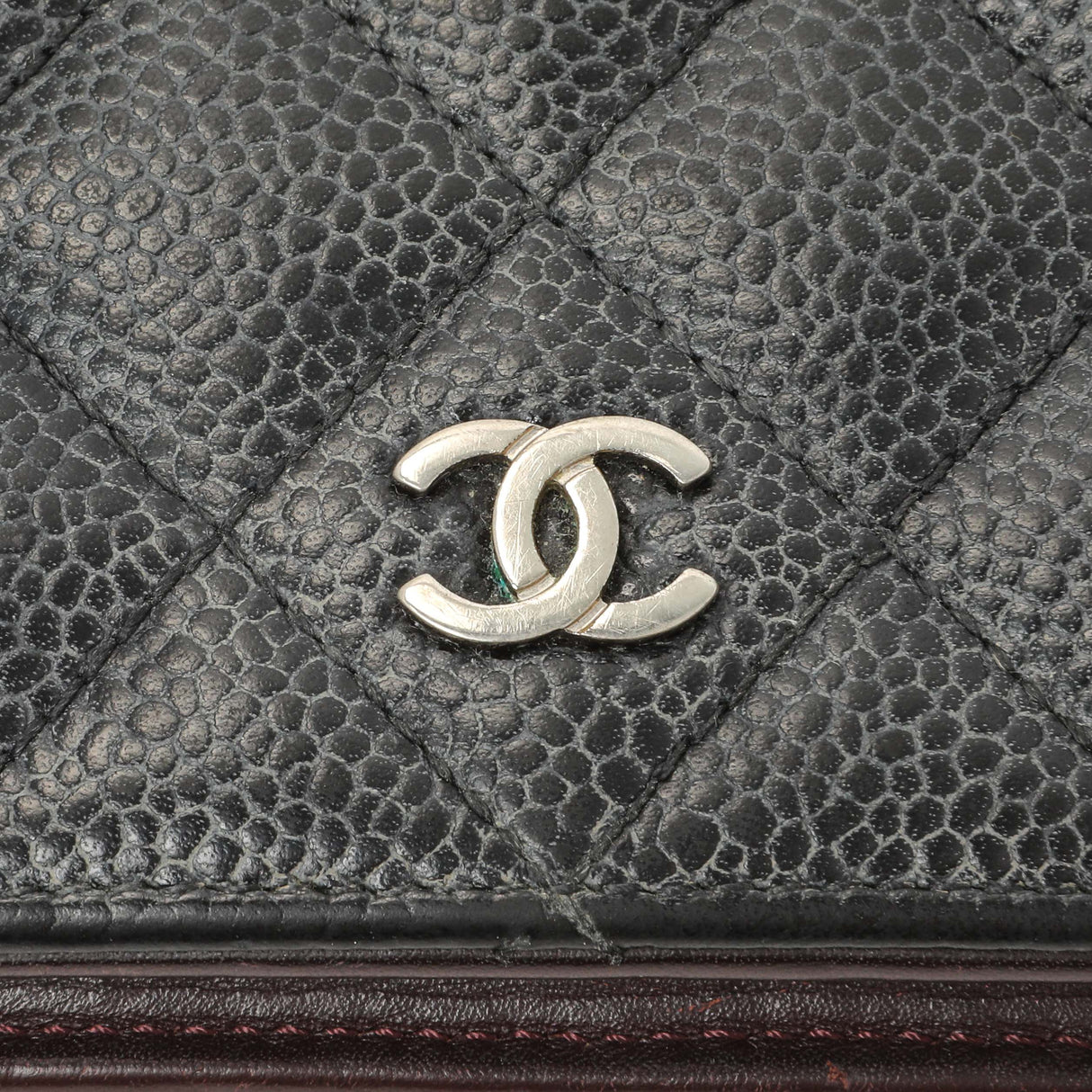 Chanel Black Quilted Caviar Yen Wallet Accessories Chanel