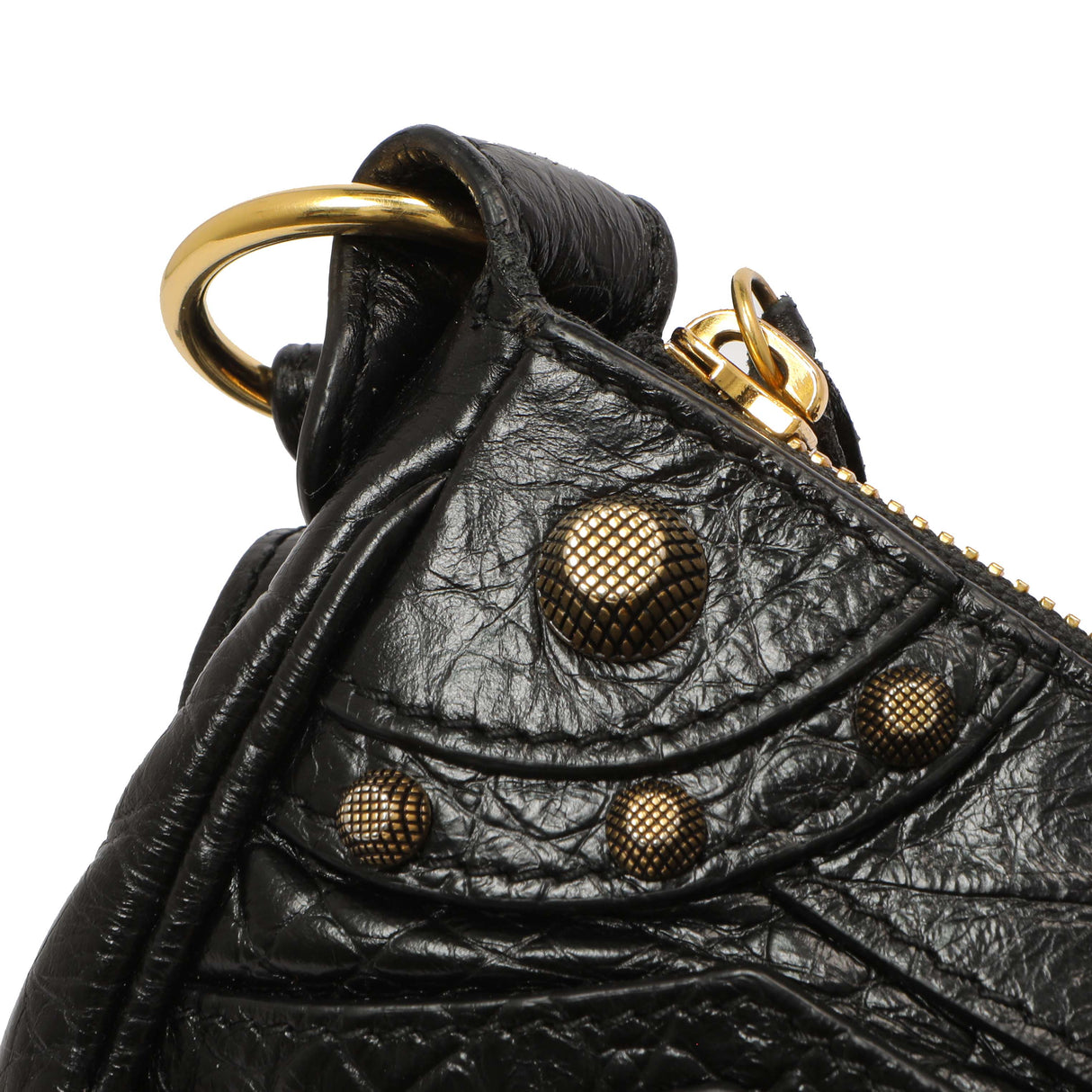 Balenciaga Black Crocodile Embossed Le Cagole Shoulder Bag XS Handbags Balenciaga