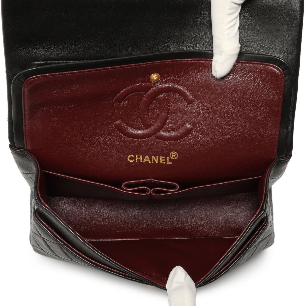Chanel Vintage Black Quilted Lambskin Small Double Flap Handbags Chanel