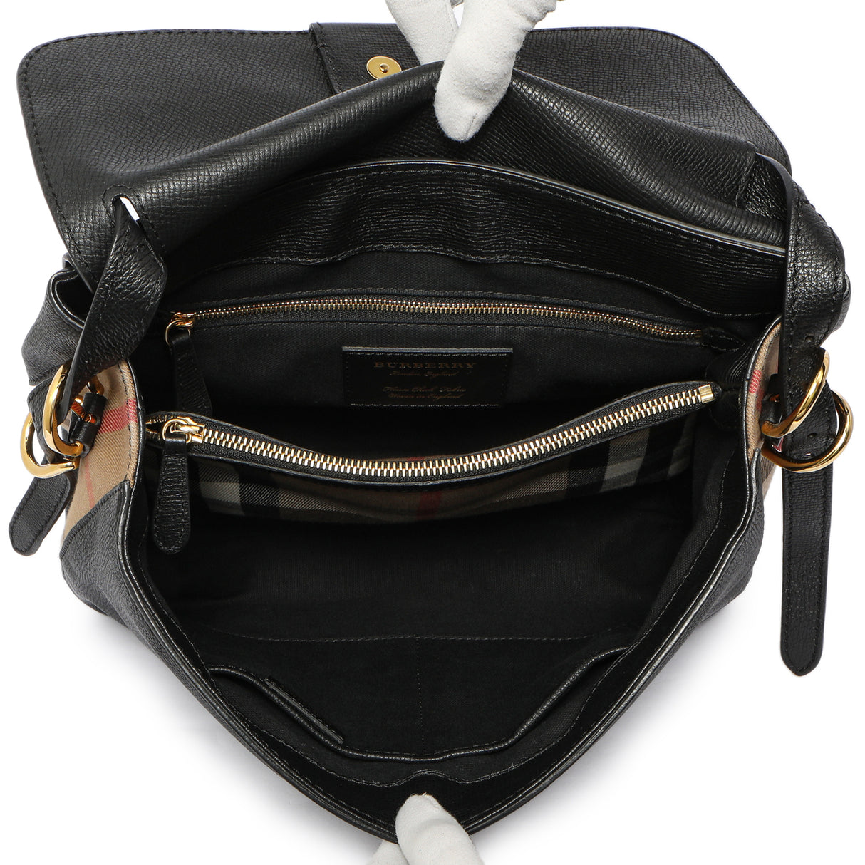 Burberry Black Derby Calfskin House Check Medium Camberley Handbags Burberry