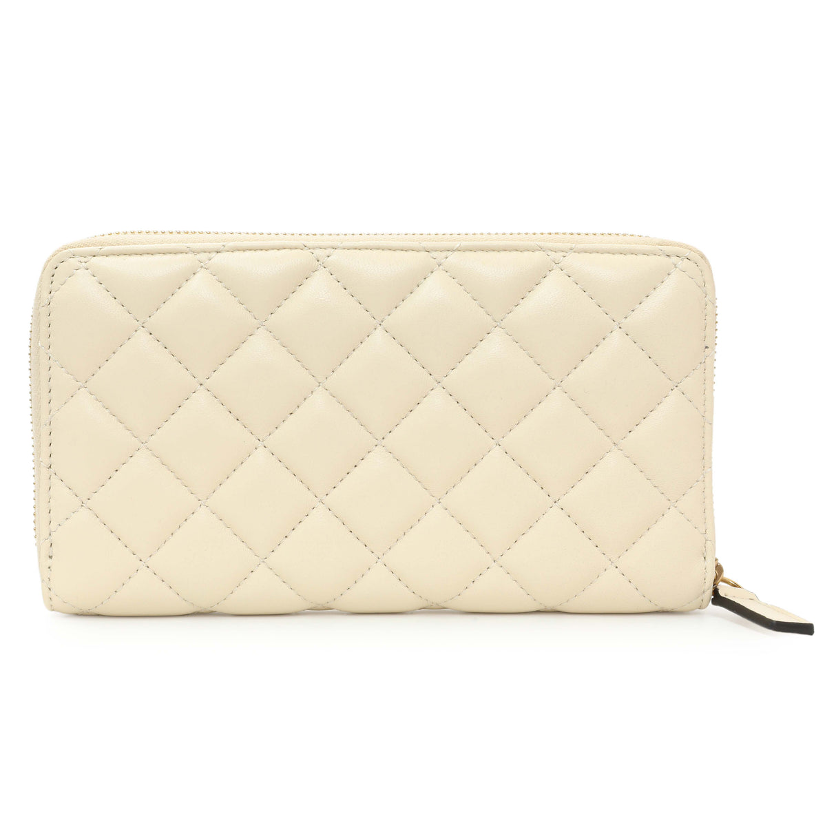 Versace White Nappa Quilted La Medusa Zip Around Wallet Accessories Versace