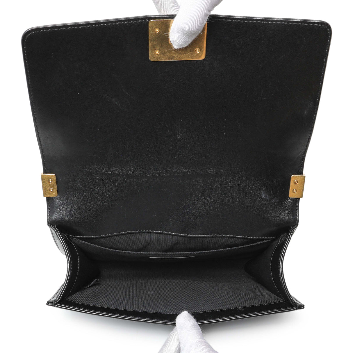 Chanel Black Quilted Lambskin Medium Boy Flap Handbags Chanel