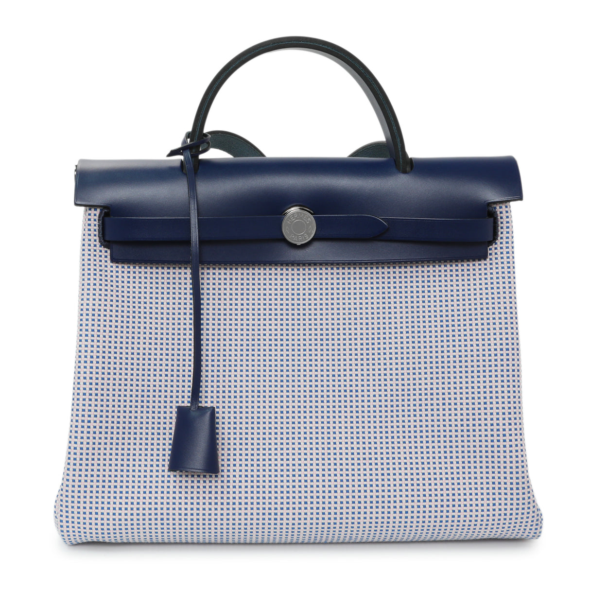 Hermes Ecru Mauve Bleu Criss Viking Vache Hunter Herbag Zip Retourne 31 PM Handbags Hermes