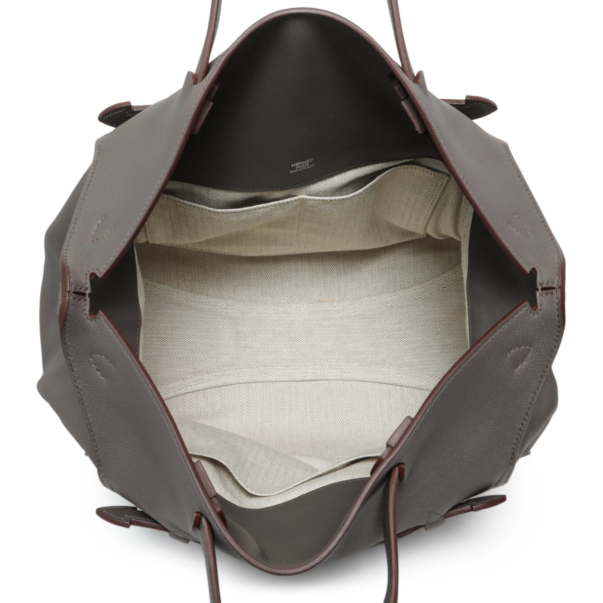 Hermes Grey Evergrain Sac Oxer w/ Strap Handbags Hermes