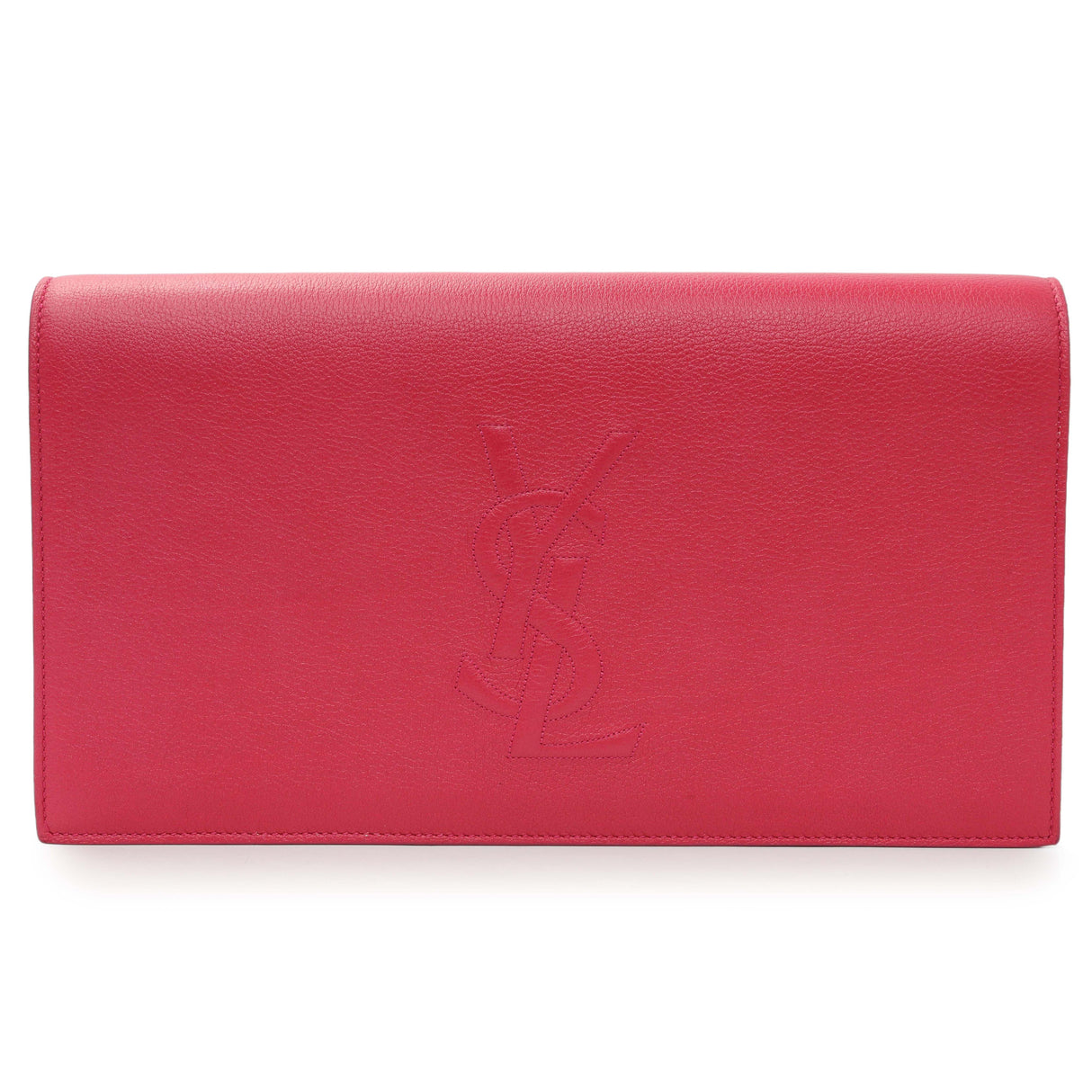 Saint Laurent Lipstick Fuchsia Calfskin Monogram Large Belle De Jour Clutch