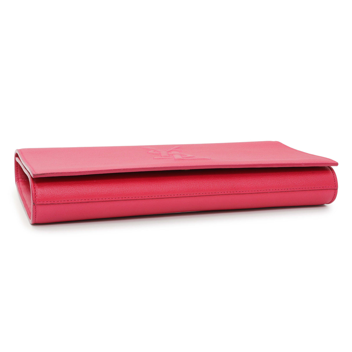Saint Laurent Lipstick Fuchsia Calfskin Monogram Large Belle De Jour Clutch