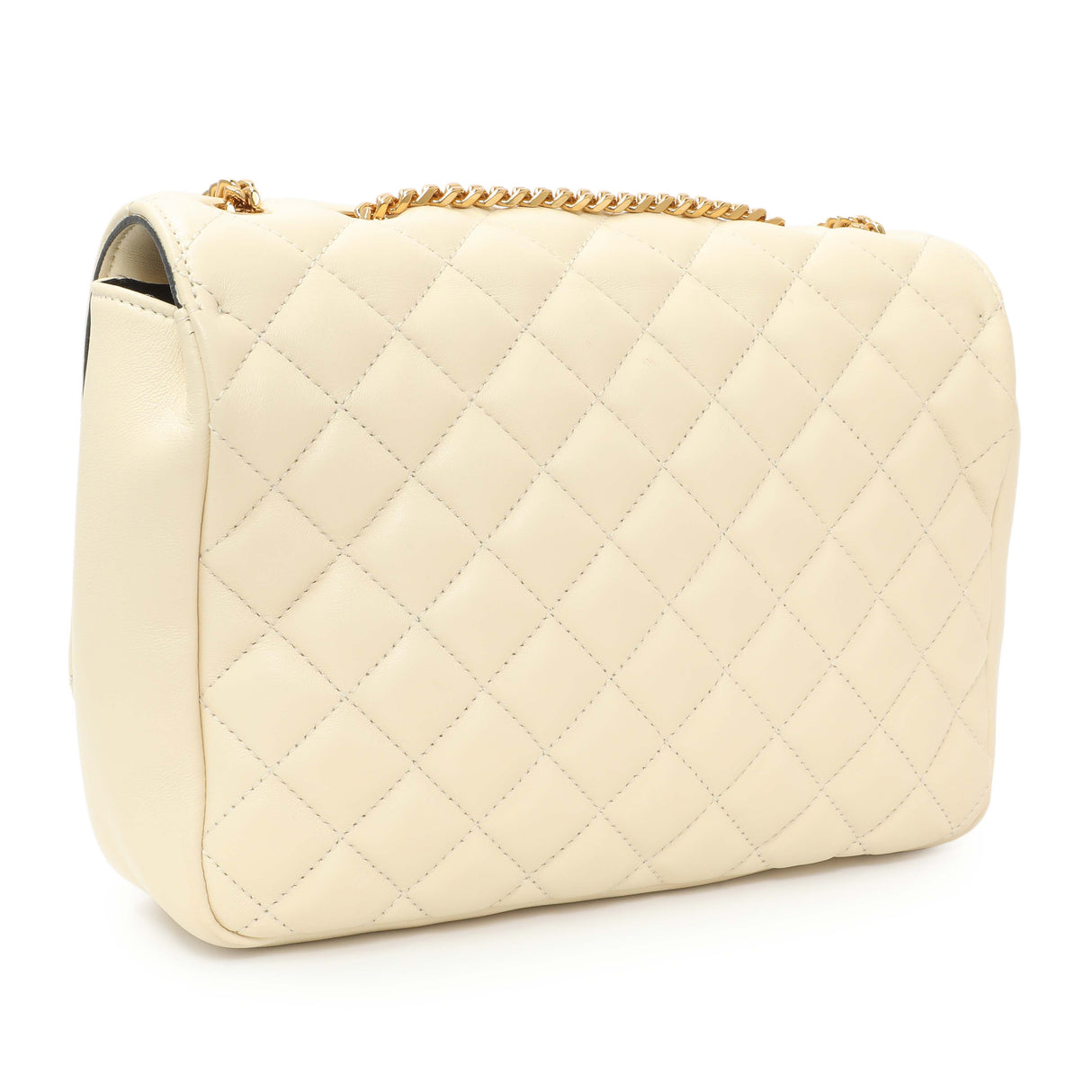 Versace White Nappa Quilted La Medusa Chain Crossbody Handbags Versace