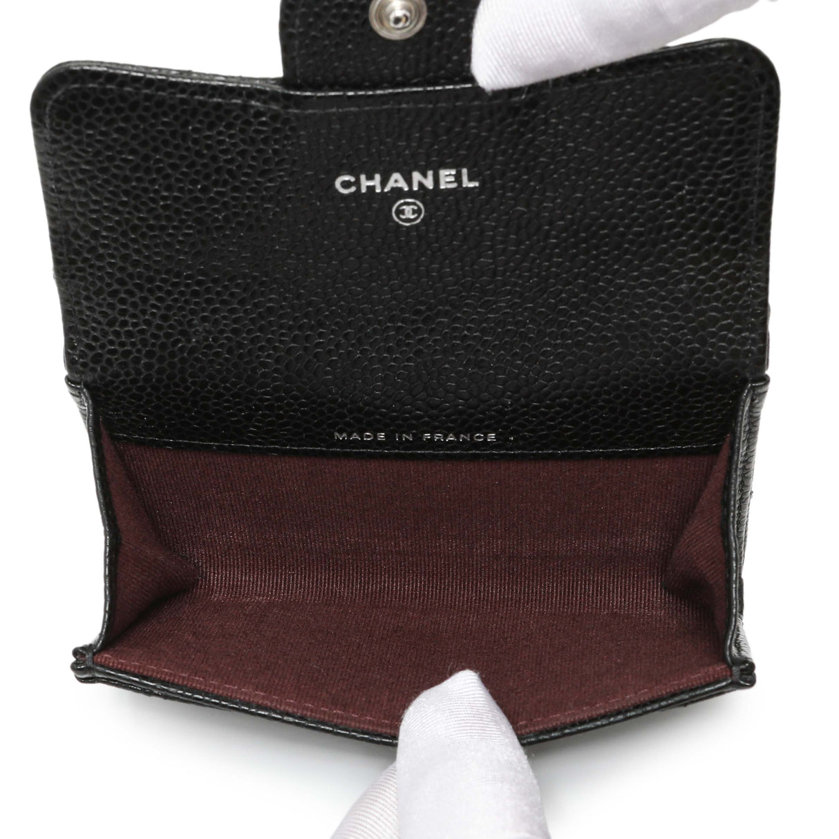 Chanel Black Quilted Caviar Flap Card Holder Accessories Chanel
