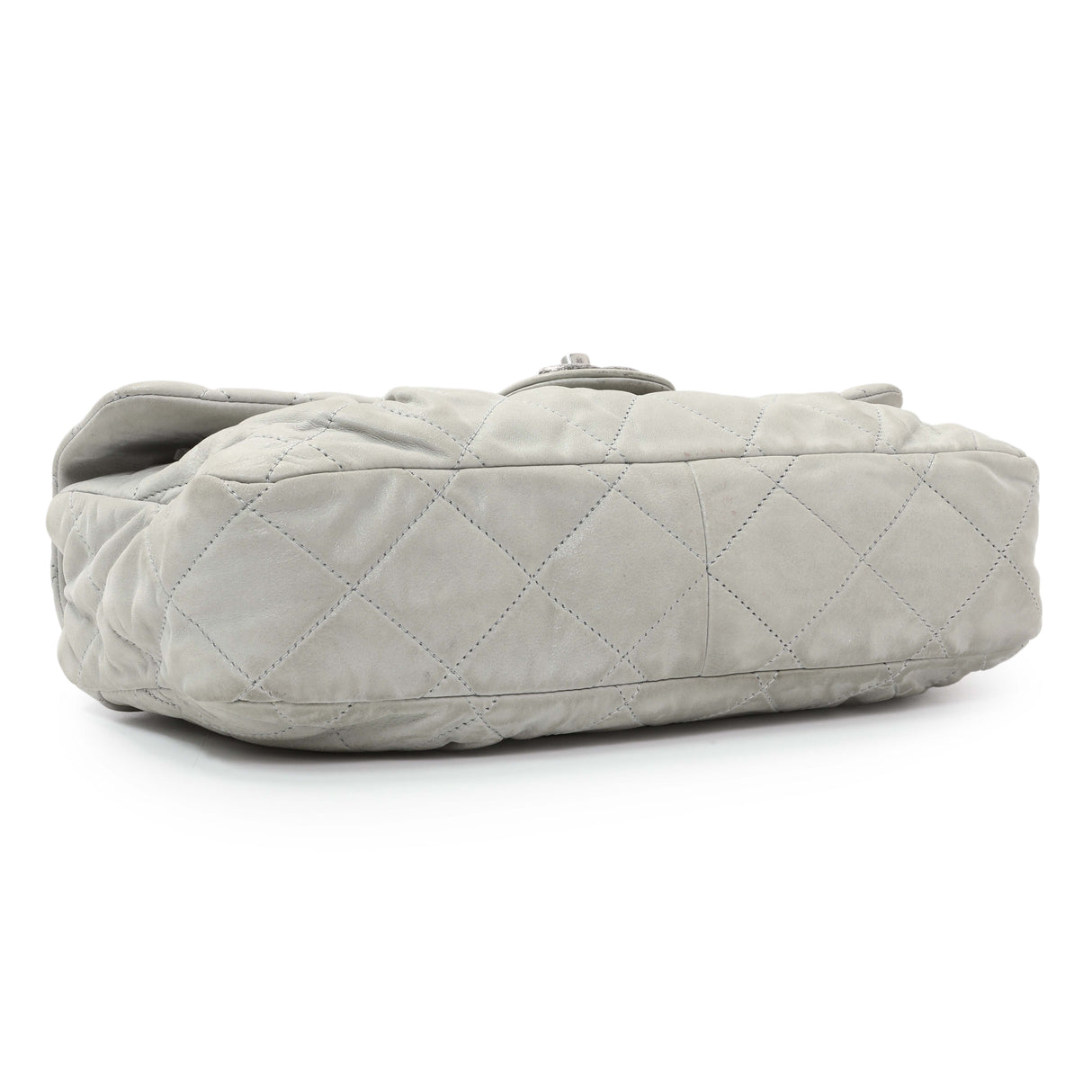 Chanel Grey Quilted Iridescent Calfskin Leather Chic Quilt Flap Bag Handbags Chanel