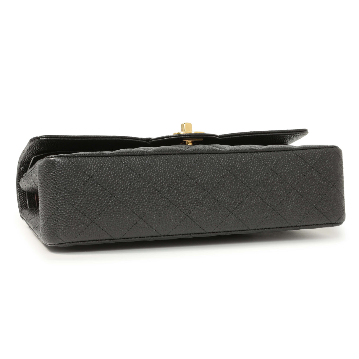 Chanel Black Quilted Caviar Medium Classic Double Flap Handbags Chanel