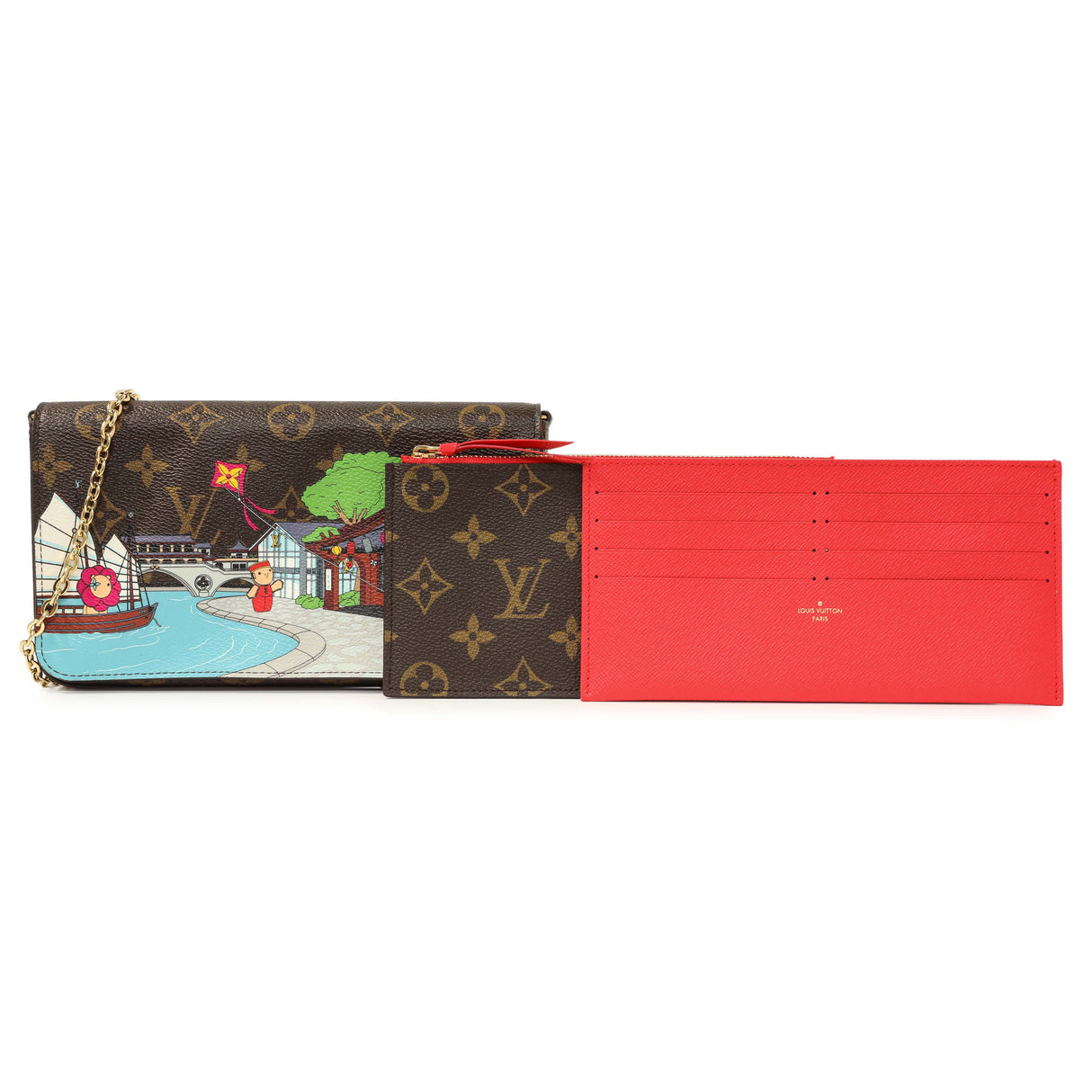 Louis Vuitton Monogram 2022 Christmas Animation China Chengdu Pochette Felicie Chain Wallet Handbags Louis Vuitton