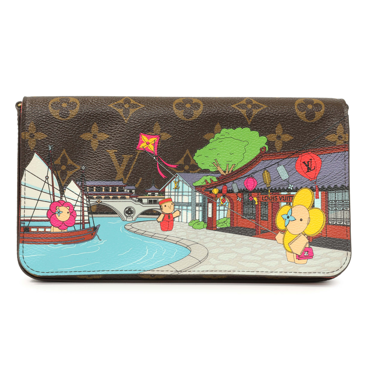 Louis Vuitton Monogram 2022 Christmas Animation China Chengdu Pochette Felicie Chain Wallet Handbags Louis Vuitton