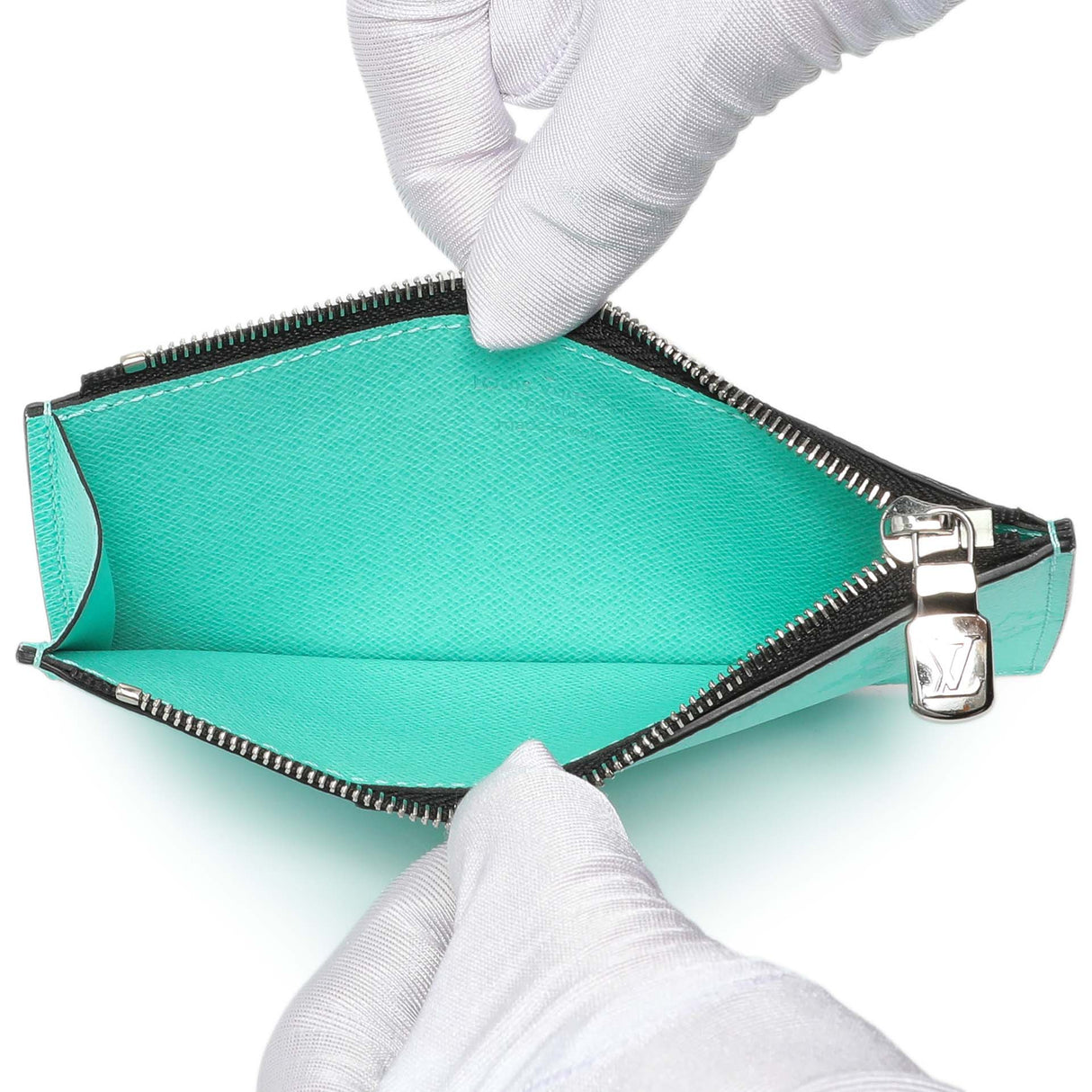 Louis Vuitton Teal Taigarama Coin Card Holder Accessories Louis Vuitton