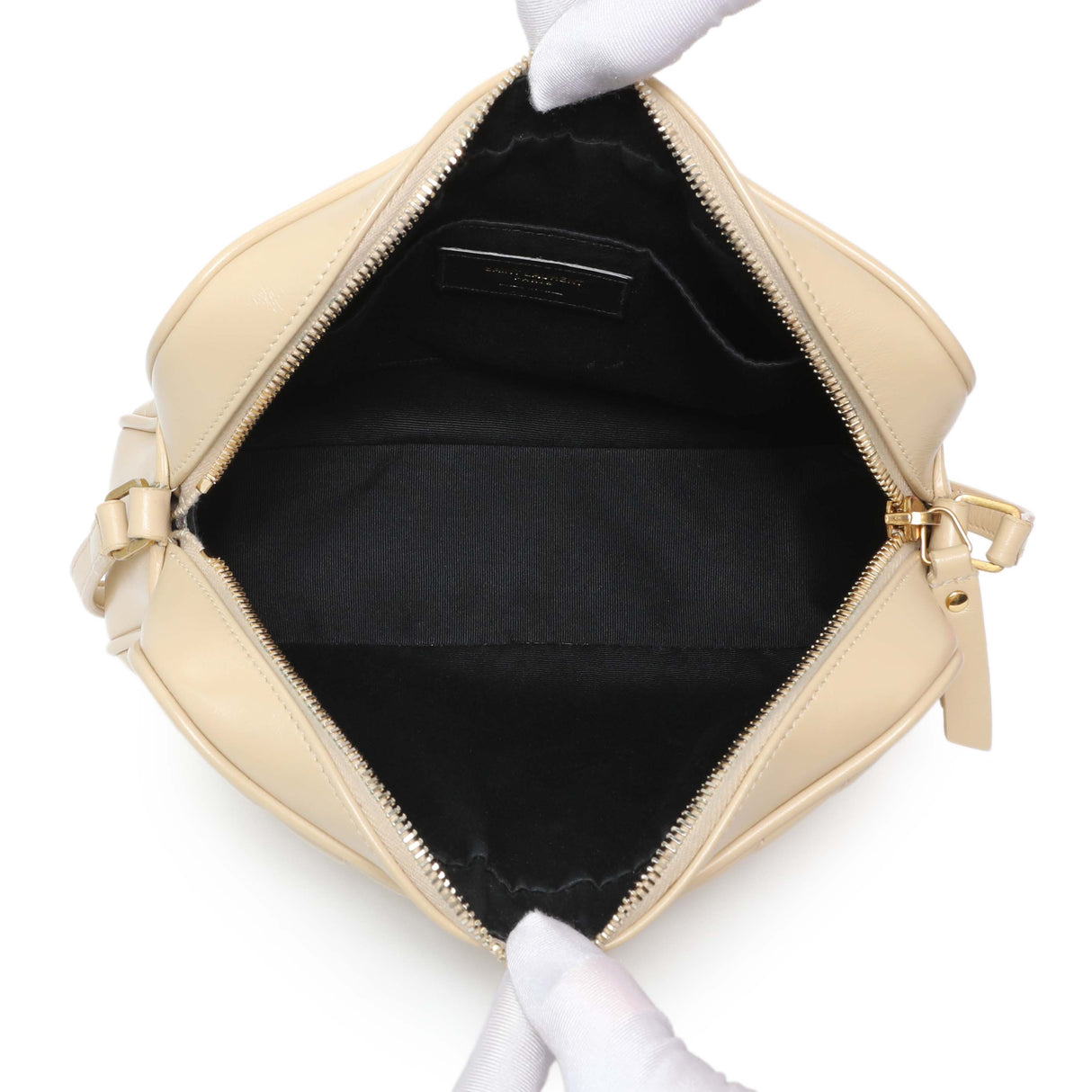 Saint Laurent Dark Beige Calfskin Matelasse Monogram Lou Camera Bag