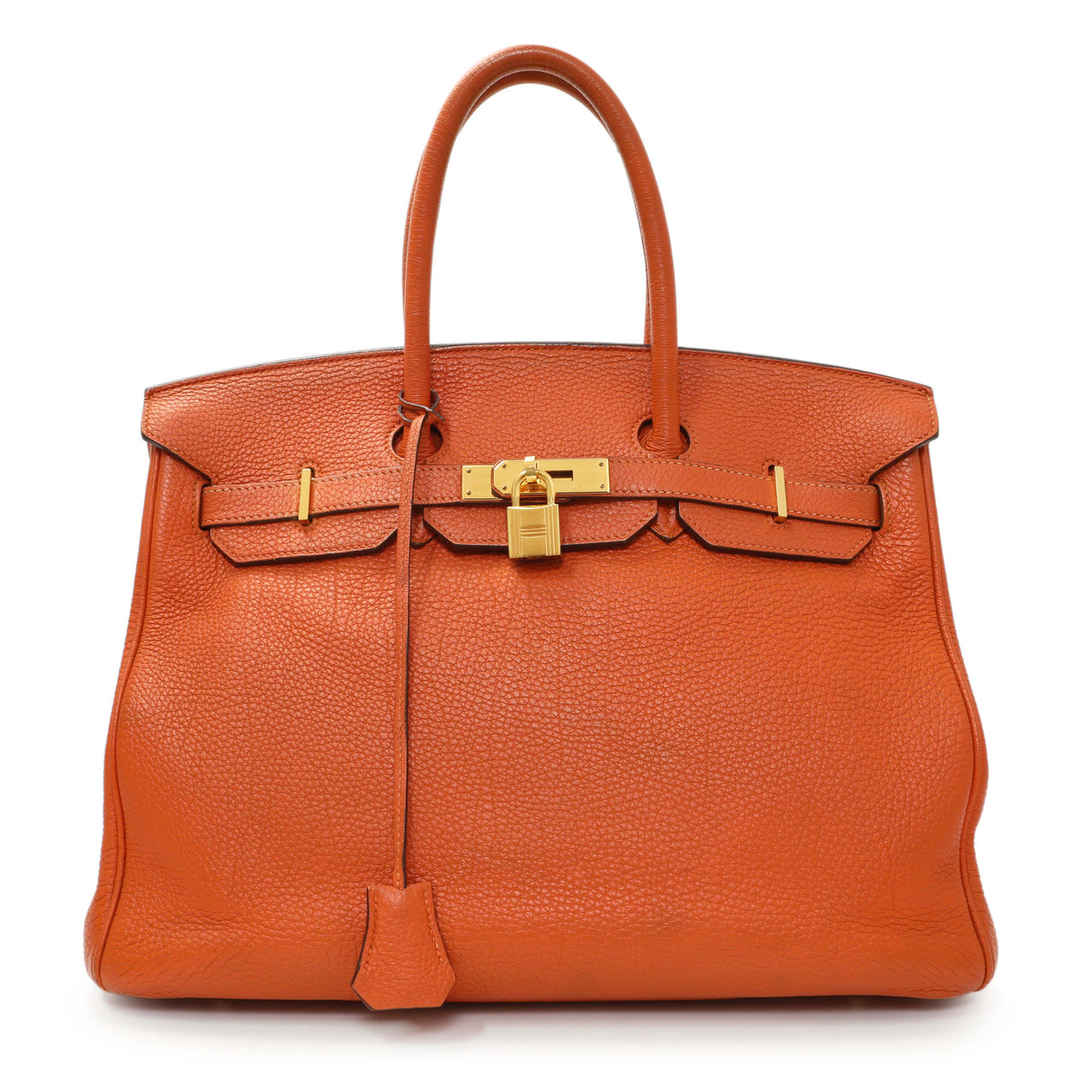 Hermes Orange Clemence Birkin 35 Handbags Hermes