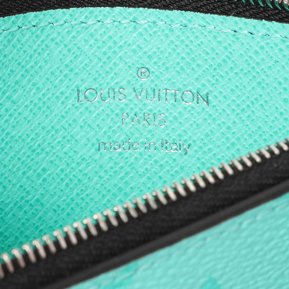 Louis Vuitton Teal Taigarama Coin Card Holder Accessories Louis Vuitton