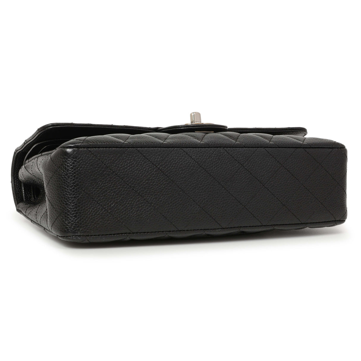 Chanel Black Quilted Caviar Medium Classic Double Flap Handbags Chanel