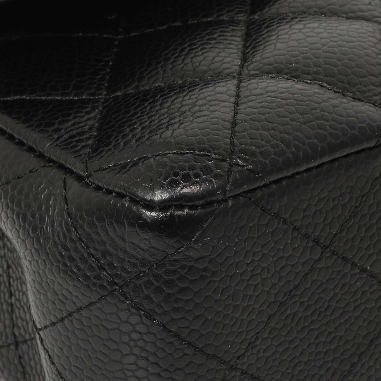 Chanel Black Quilted Caviar Medium Classic Double Flap Handbags Chanel