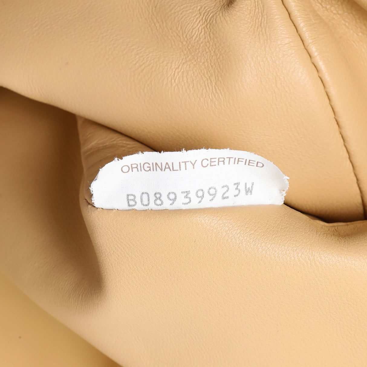 Bottega Veneta Almond Nappa Maxi Intrecciato The Pouch Oversized Clutch Handbags Bottega Veneta