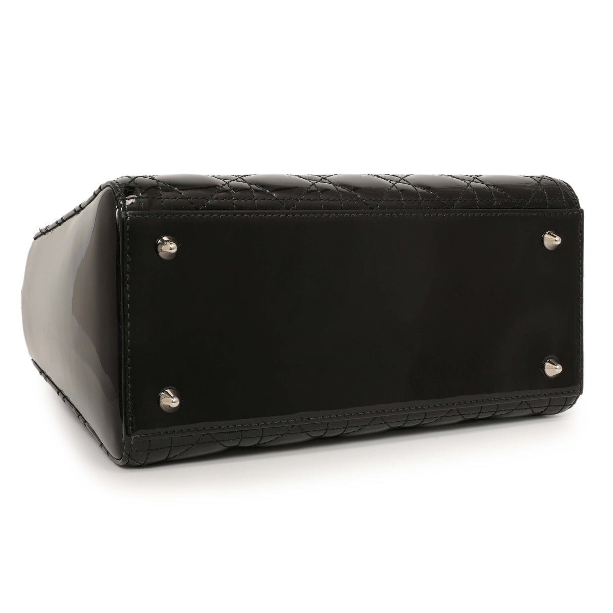 Christian Dior Black Patent Cannage Medium Lady Dior Handbags Christian Dior