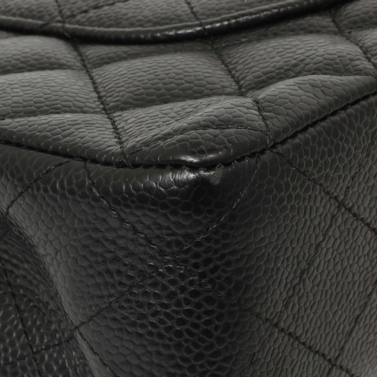Chanel Black Quilted Caviar Medium Classic Double Flap Handbags Chanel
